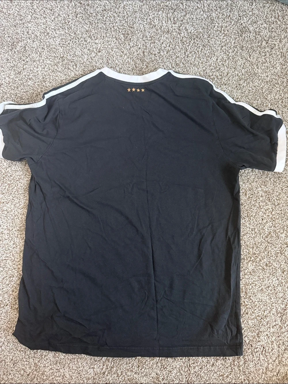 adidas FIFA German National Soccer Team Black Tee with Gold Crest and White Trim